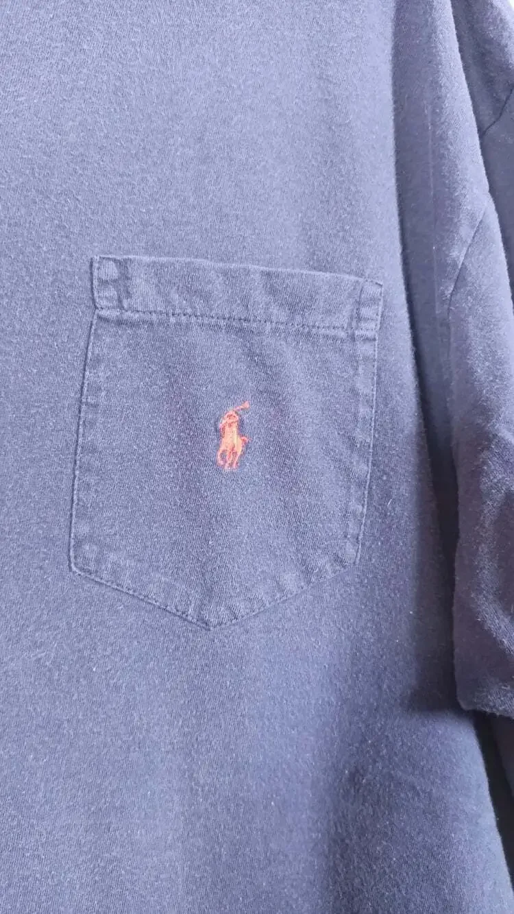 Vintage Polo Ralph Lauren T-Shirt Mens Size Large Cotton Chest Pocket Pony Logo